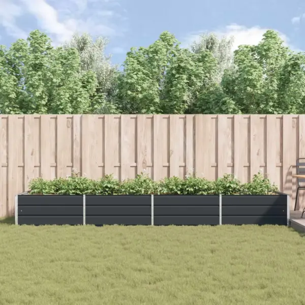 Antratsiitne tsingitud terasest taimekast, 385 x 100 x 45 cm – 4