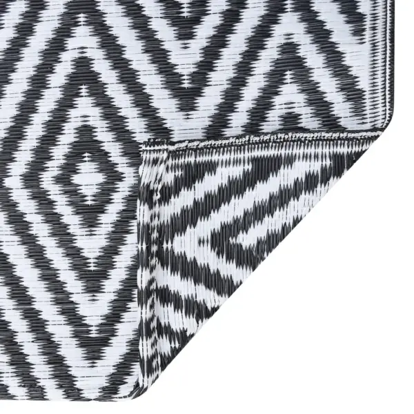 Õuevaip ARAKIL jacquard mustriga, valge ja must, 80 x 150 cm, polüpropüleen – 6