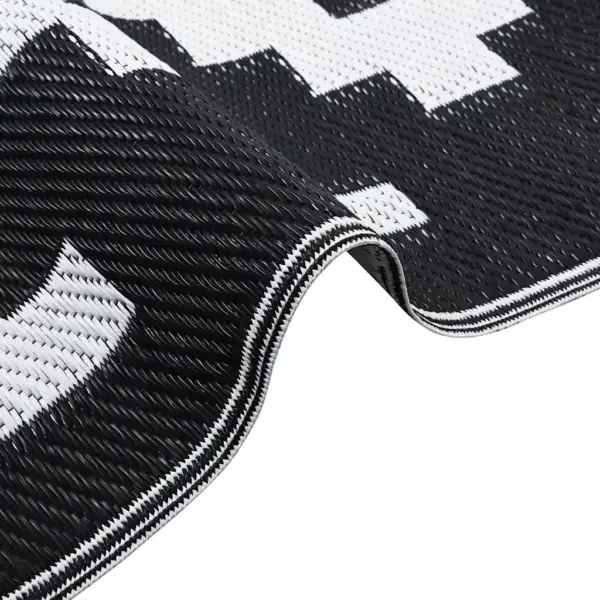 Pööratav UV-kindel õuevaip ARAKIL, valge-must jacquard, 160 x 230 cm, PP – 4