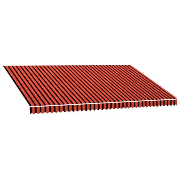 Asendusvarikatuse kate terrassile, oranž-pruun triibuline, PU-polüester, 480 x 295 cm, raamile 5 x 3 m – 2