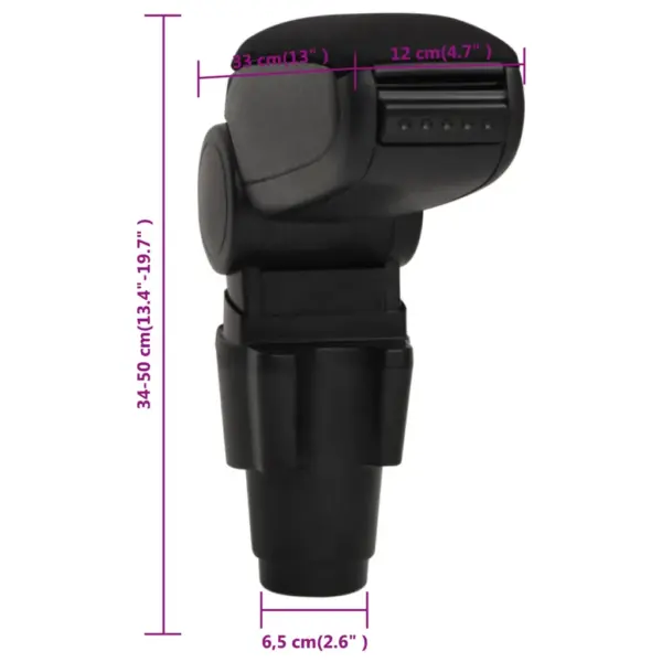 Reguleeritava kõrgusega auto käetugi panipaigaga, must, Dacia Sandero 2018, ABS, 12 x 33 x (34–50) cm – 10