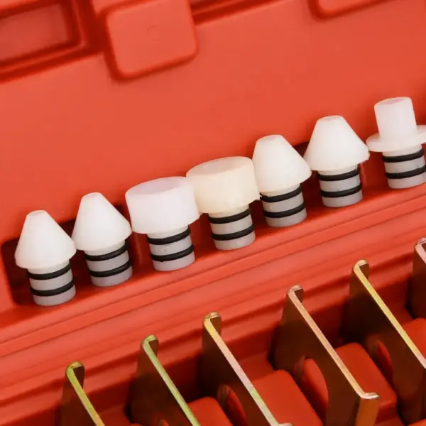 Auto kliimaseadme lekke tuvastamise komplekt punases kohvris, 36 x 27 x 9 cm – 7