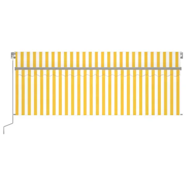 Automaatne terrassivarikatus LED-valgustuse ja tuuleanduriga, 4 x 3 m, kollane-valge, antratsiithall raam – 3