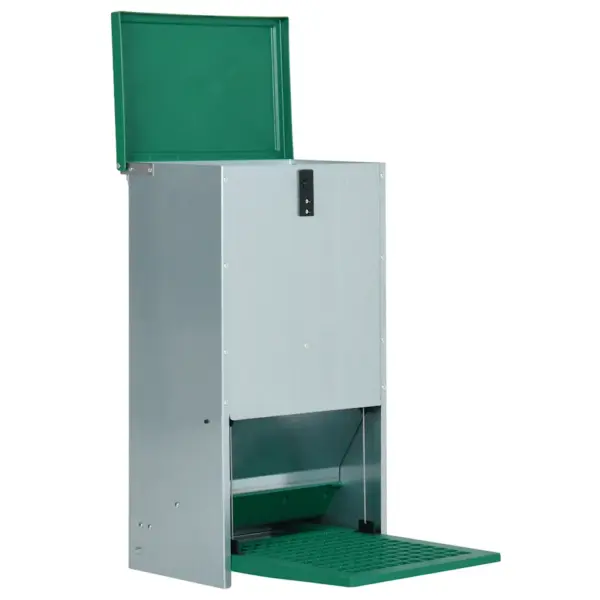 Automaatne linnusöötur pedaaliga, tsingitud plekk, 20 kg, roheline – 6