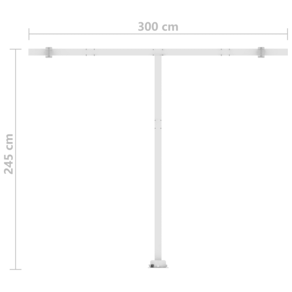 Automaatne õuevarikatus tuuleanduri ja LED-valgustusega, sinine-valge, 350 x 250 cm - 12