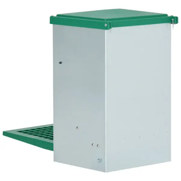 Automaatne pedaaliga linnusöötur, 8 kg, roheline tsingitud plekist – 5