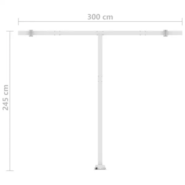 Automaatne terrassimarkiis LED-valgustusega ja tuuleanduriga, antratsiithall kangas, valge alumiiniumraam, 350 x 250 cm - 12