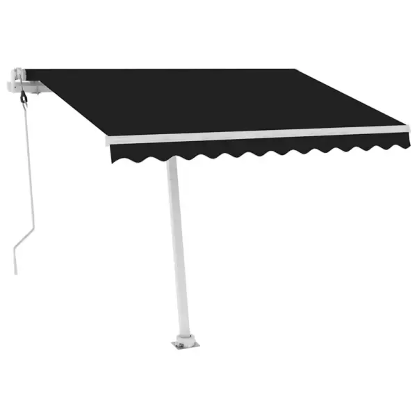 Automaatne terrassimarkiis LED-valgustusega ja tuuleanduriga, antratsiithall kangas, valge alumiiniumraam, 350 x 250 cm - 4