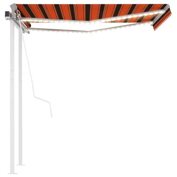 Automaatne terrassivarikatus LED-valgustusega ja tuuleanduriga, 3 x 2,5 m, oranž/pruun - 2