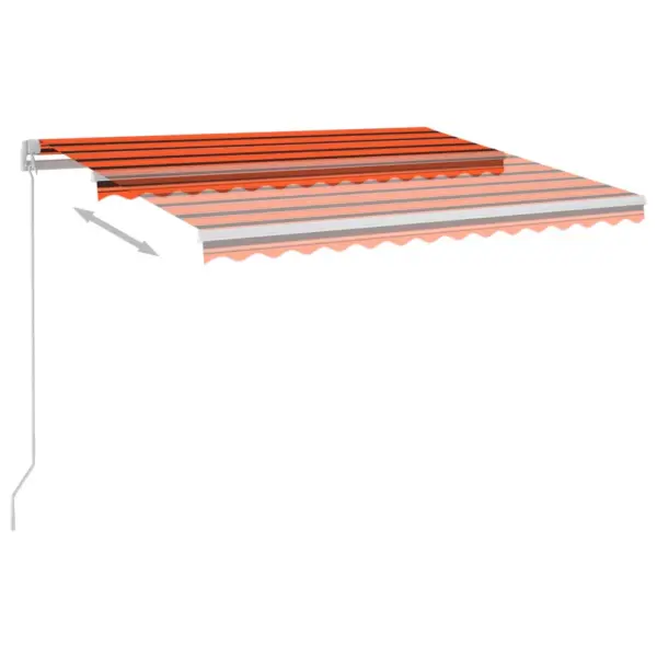 Automaatne terrassivarikatus LED-valgustusega ja tuuleanduriga, 3 x 2,5 m, oranž/pruun - 3