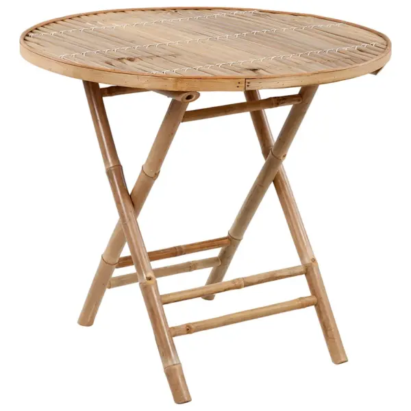 5-osaline kokkupandav bambusest aiamööbli komplekt antratsiithallide patjadega – 11