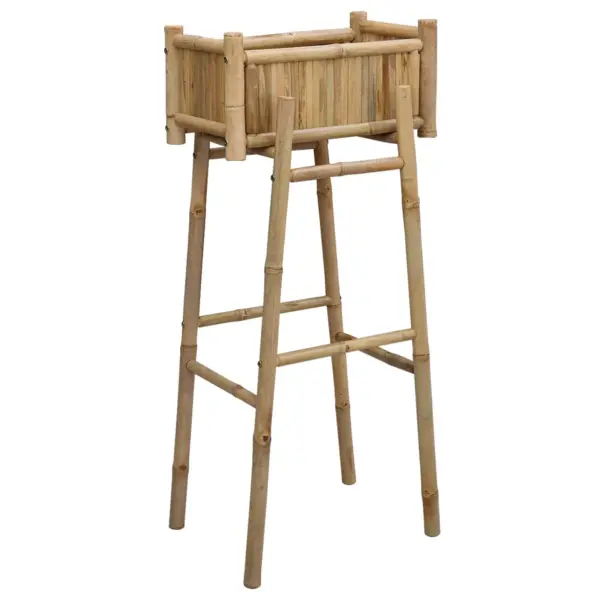 Bambusest aia lillepott alusega, neutraalne, 50 x 38 x 114 cm - 2