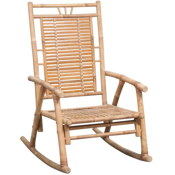 Bambusest kiiktool kreemja veekindla padjaga, 66 x 86 x 105 cm – 2