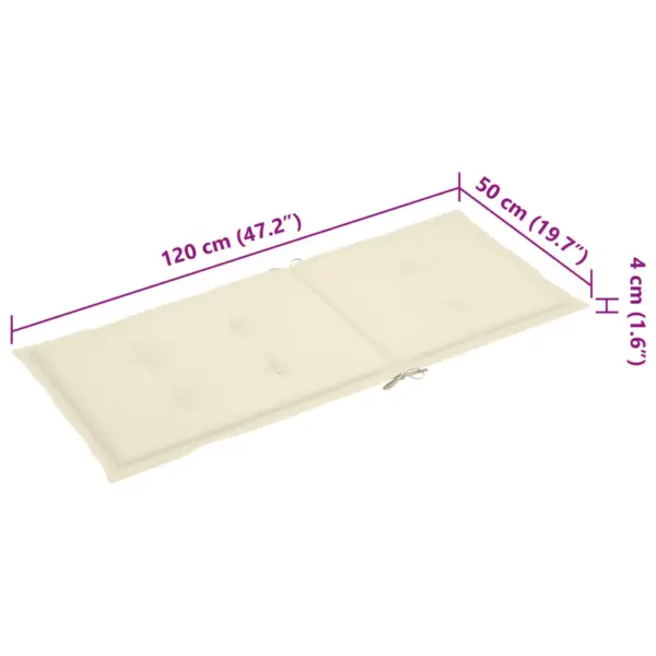 Bambusest kiiktool kreemja veekindla padjaga, 66 x 86 x 105 cm – 9