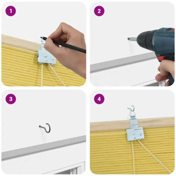 Bambusest kollane rulookardin 110 x 160 cm sisekasutuseks – 10