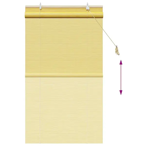 Bambusest kollane rulookardin aknale, 80 x 160 cm – 13
