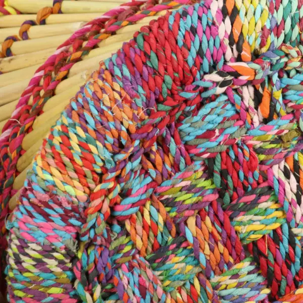 Mitmevärvilised bambusest Chindi detailidega taburetid, 2 tk – 9