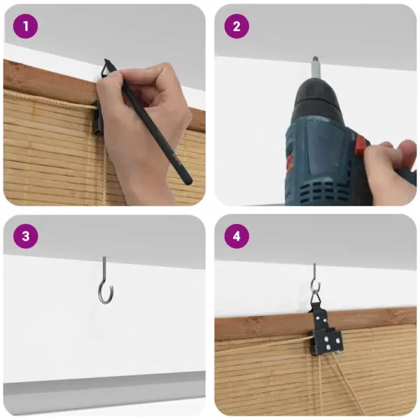 Bambusest pruun rulookardin, 100 x 220 cm, siseruumidesse – 11