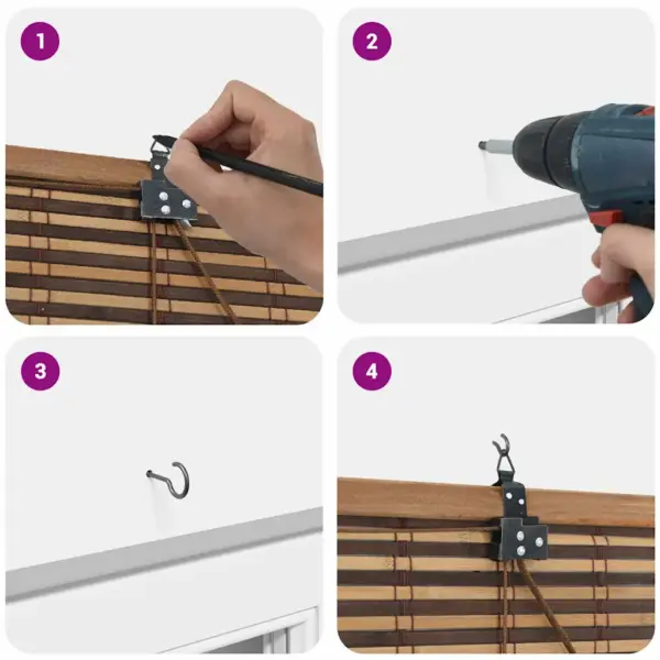 Bambusest rulookardin, pruun, 150 x 160 cm – 10