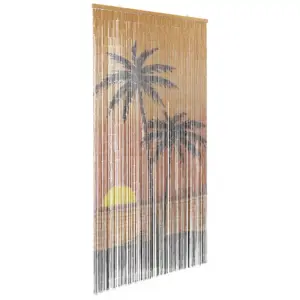 Bambusest uksekardin putukavõrguna, palmipuu muster, 90 x 220 cm