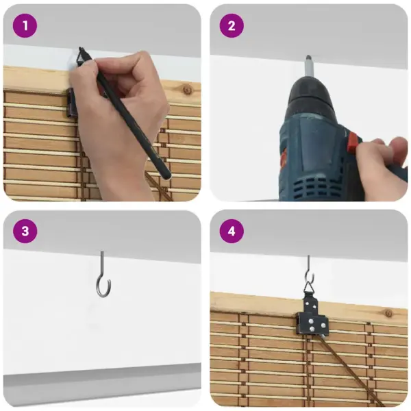 Bambusest rulookardin, looduslik toon, 120 x 220 cm – 11