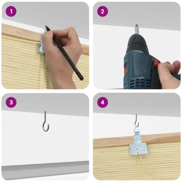 Bambusest rulookardin, looduslik, 80 x 220 cm – 11