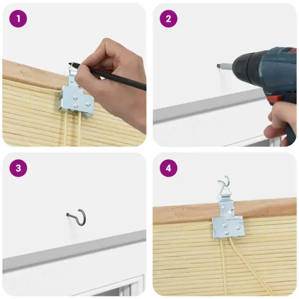 Bambusest rulookardin, looduslik, 90 x 220 cm – 10