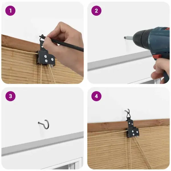 Bambusest rulookardin UV-kaitsega, pruun, 140 x 220 cm – 10
