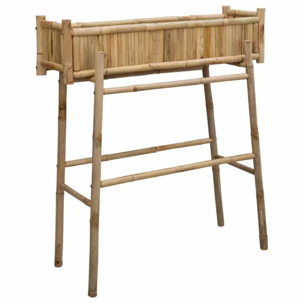 Bambusest tõstetud lillekast hoidjaga, pruun, 100 x 38 x 114 cm – 2