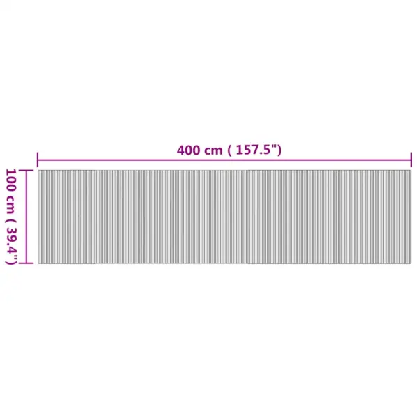 Ristkülikukujuline bambusvaip libisemiskindla tagaküljega, naturaalne, 100 x 400 cm – 8