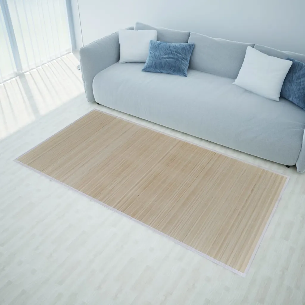 Naturaalsest bambusest kandilised vaibad libisemisvastase põhjaga, 4 tk, 120 x 180 cm