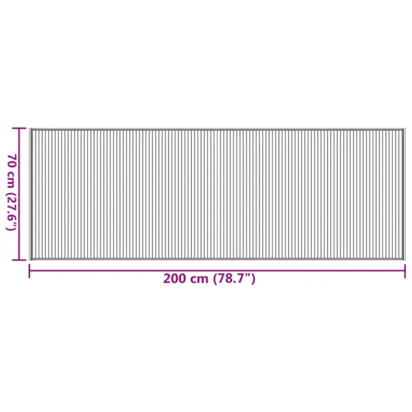 Ristkülikukujuline bambusvaip libisemiskindla põhjaga, hele naturaalne, 70 x 200 cm – 8