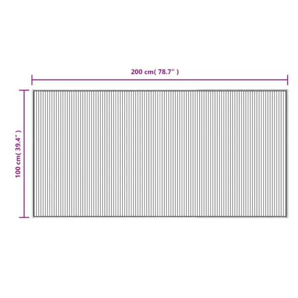 Ristkülikukujuline bambusvaip, hele naturaalne, 100 x 200 cm – 8