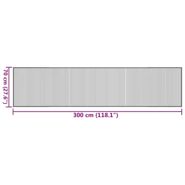 Ristkülikukujuline bambusvaip, hele naturaalne, 70 x 300 cm – 8
