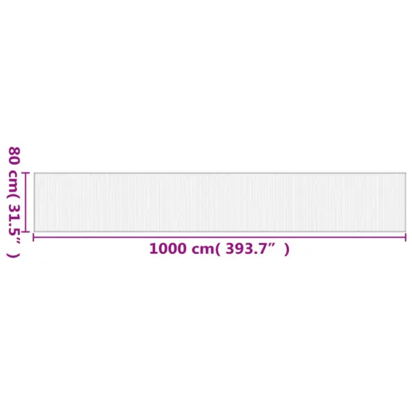Ristkülikukujuline bambusvaip, hele naturaalne, 80 x 1000 cm – 8