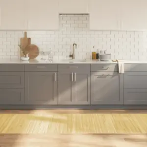 Ristkülikukujuline bambusvaip, hele naturaalne, 80 x 300 cm