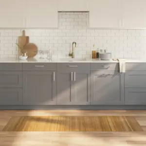 Ristkülikukujuline bambusvaip, naturaalne, libisemiskindla tagaküljega, 60 x 200 cm