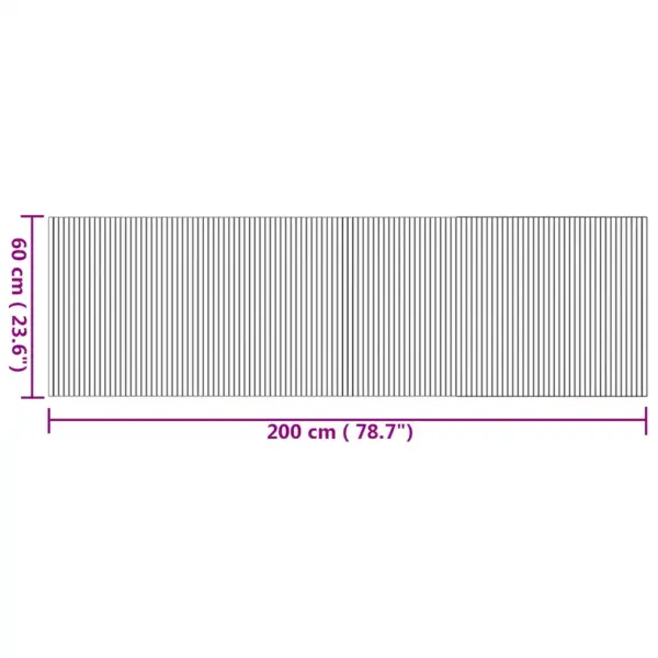 Ristkülikukujuline bambusvaip, naturaalne, libisemiskindla tagaküljega, 60 x 200 cm – 8