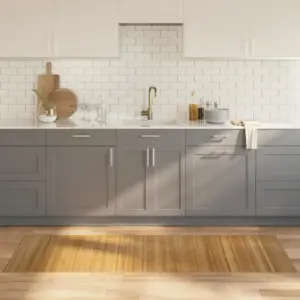 Ristkülikukujuline bambusvaip libisemiskindla tagaküljega, naturaalne, 70 x 200 cm