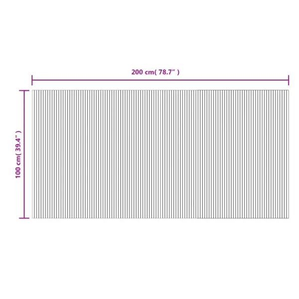 Ristkülikukujuline bambusvaip libisemiskindla tagusega, hele naturaalne, 100 x 200 cm – 8