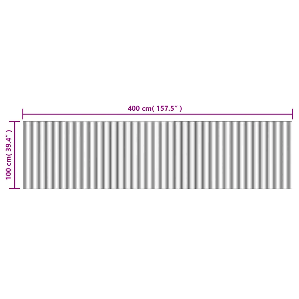 Bambusvaip libisemiskindla tagaküljega, pruun, 100 x 400 cm