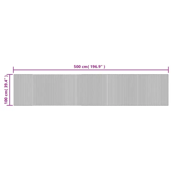 Bambusvaip libisemiskindla tagusega, hele naturaalne, 100 x 500 cm – 8