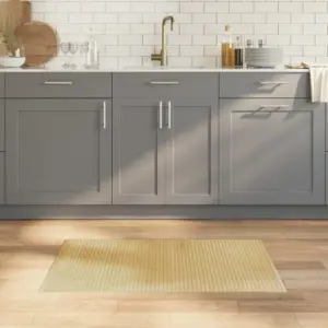 Bambusest ristkülikukujuline vaip libisemiskindla tagusega, hele naturaalne, 60 x 100 cm