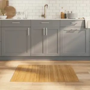 Ristkülikukujuline bambusvaip libisemiskindla tagusega, naturaalne, 70 x 100 cm