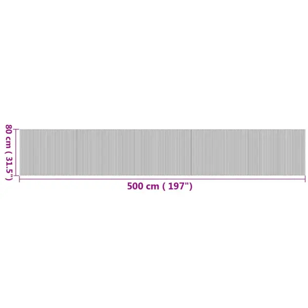 Ristkülikukujuline bambusvaip libisemiskindla tagusega, naturaalne, 80 x 500 cm – 8