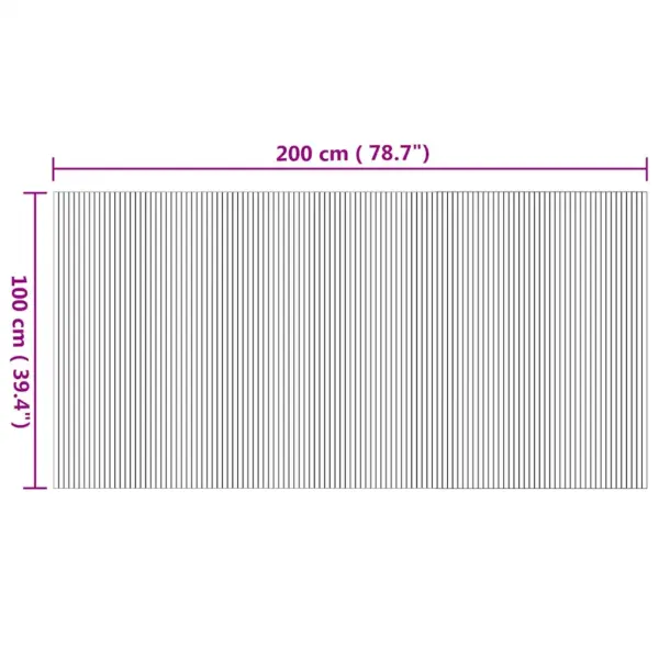 Ristkülikukujuline bambusvaip, naturaalne, libisemiskindla tagaküljega, 100 x 200 cm – 8