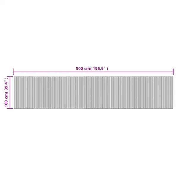Pruun ristkülikukujuline bambusvaip libisemiskindla tagaküljega, 100 x 500 cm – 8
