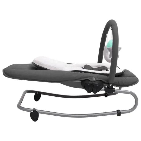 Beebi lamamistool rippuvate mänguasjadega, antratsiithall/valge, terasraamiga, 77 x 46 x 58 cm – 3