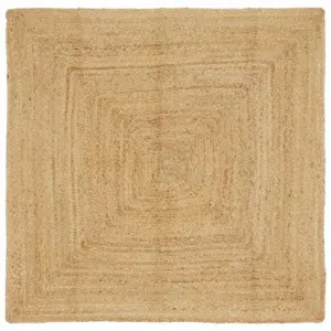 Beež ruudukujuline džuutvaip, 120 x 120 cm