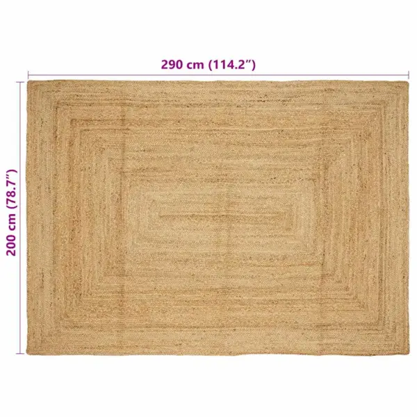 Beež džuutvaip elutuppa, ristkülik, masinpestav, 200 x 290 cm – 8